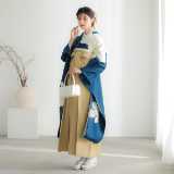 振袖袴： R2124 青 大輪牡丹│ 袴レンタル │ 京都着物レンタル夢館