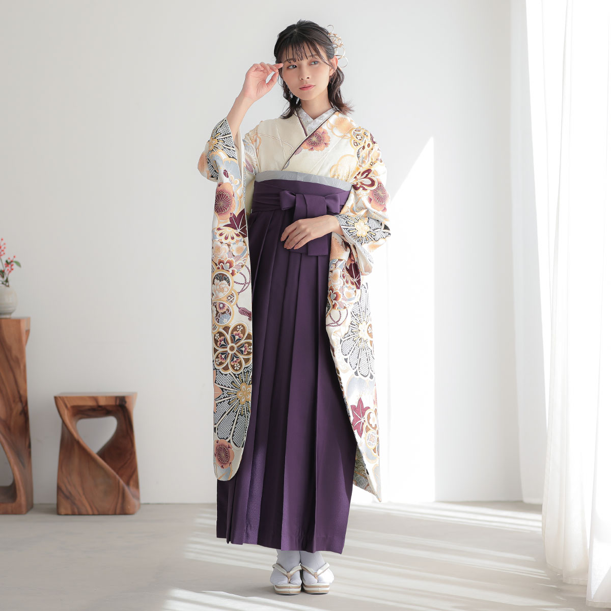 大人ピンクの梅と花丸紋アンティーク羽織❁ 持て余す