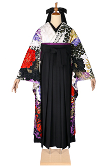 振袖： R2092Lako Kula紫 大牡丹と藤☆(絹)(R1722)
