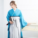 振袖：R664 ブルー ラメ入り 金彩蝶(絹)(宅)│ 振袖レンタル │ 京都