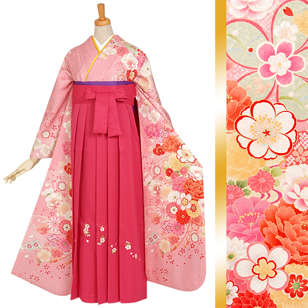 七五三　着物セット　7歳　緑色　黄色　大輪柄　華やか　ポップ 七五三 着物セット 7歳 緑色 黄色 大輪柄 華やか ポップ 7G-7