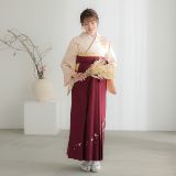 先生袴：H1029 ジャパンスタイル ベージュローゼ 牡丹に菊桜(H1030