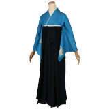 先生袴：H1123 青 金通し 黒ぼかし あげは蝶│ 袴レンタル