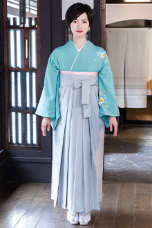 七五三に☆花丸文に蝶づくし 青色 七歳の着物セット （七五三衣装  