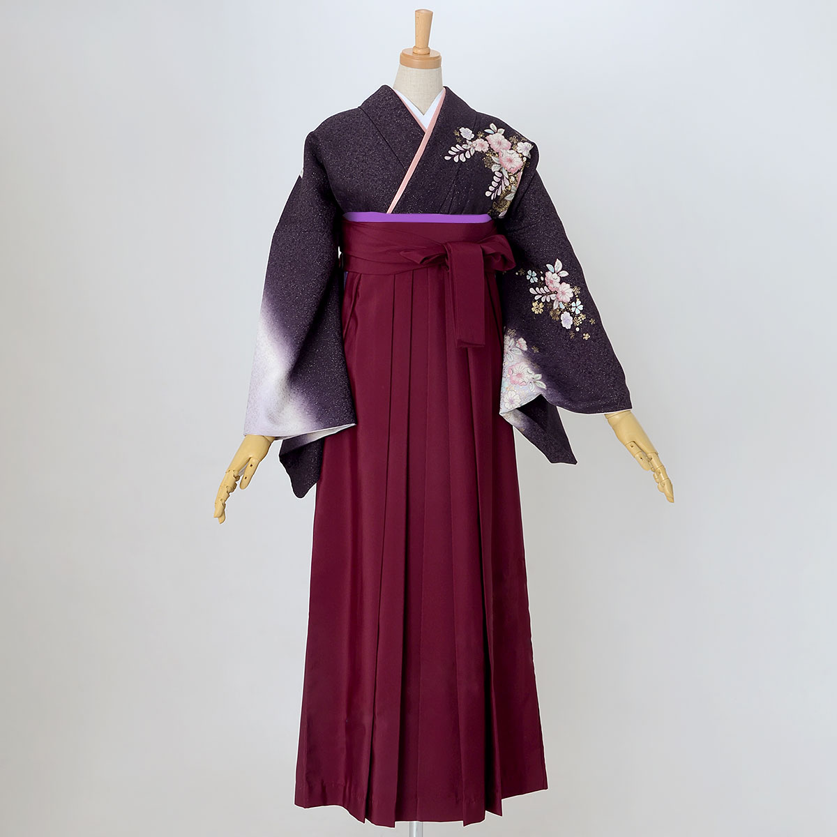 花柄の袴ラム SNR 24/99 JAPANSTYE×中村里砂ブランド袴 ベージュ 菊柄 レトロモダン