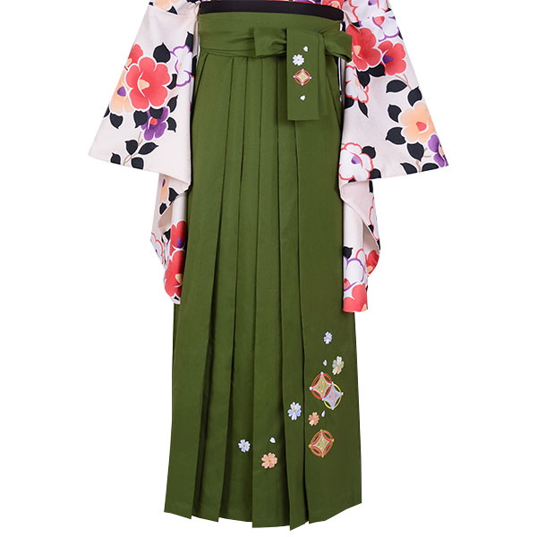 先生袴：H897 クリーム色 波に菊と梅│ 袴レンタル │ 京都着物