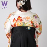 袴単品：P218-LLW黒×後ろ椿刺繍(W15)│ 袴レンタル │ 京都着物 