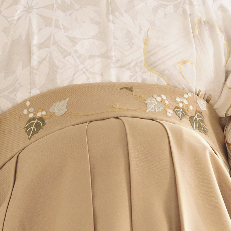 袴単品：P229-Sミルクティー 野葡萄│ 袴レンタル │ 京都着物レンタル夢館