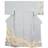 ご予約品☆2点おまとめ　着物&帯　裄長め　ブルーグレーが綺麗な型染め小紋 ご予約品☆2点おまとめ 着物&帯 裄長め ブルーグレーが綺麗な型染め