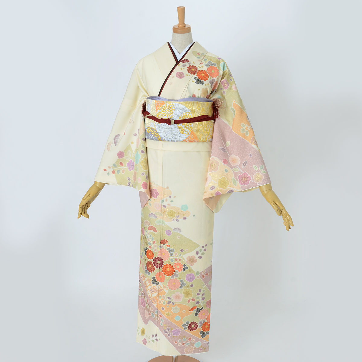 訪問着：H1009 ジャパンスタイル クリーム 辻が花風吉祥花柄| 訪問着