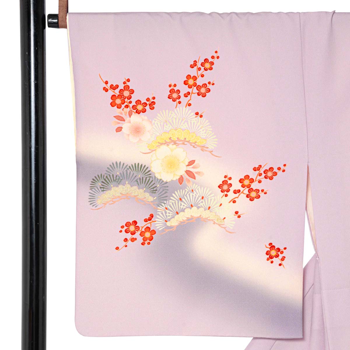 ミニチュア着物　打掛　鶴、桜、牡丹 訪問着t1111 白緑色牡丹藤桜(トールサイズ) | 着物レンタルの