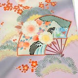 訪問着：H1014 藤色 扇面牡丹に鶴松桜(H1015)| 訪問着レンタル │ 京都