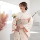 D583 訪問着　枝垂れ桜　流水　正絹　着物　袷　しつけ糸付き未使用極美品 ゆめsaku2 専用出品 新品 花煌路 落款 桜 刺繍 仕付け糸付 作家