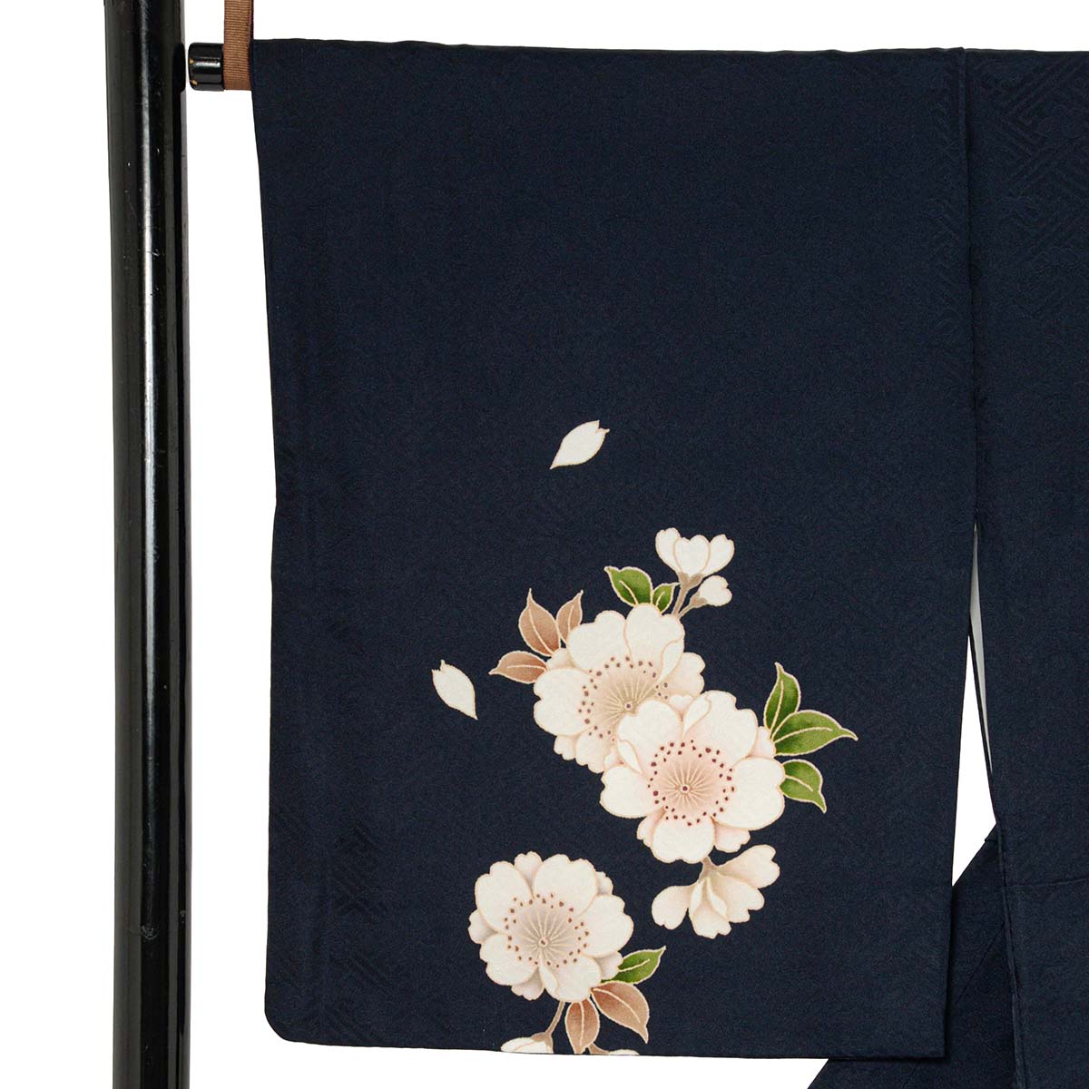 訪問着：H1309 濃紺 桜に菊| 訪問着レンタル │ 京都着物レンタル夢館