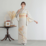 訪問着：H1348 桂由美 グレー 梅に竹| 訪問着レンタル │ 京都着物