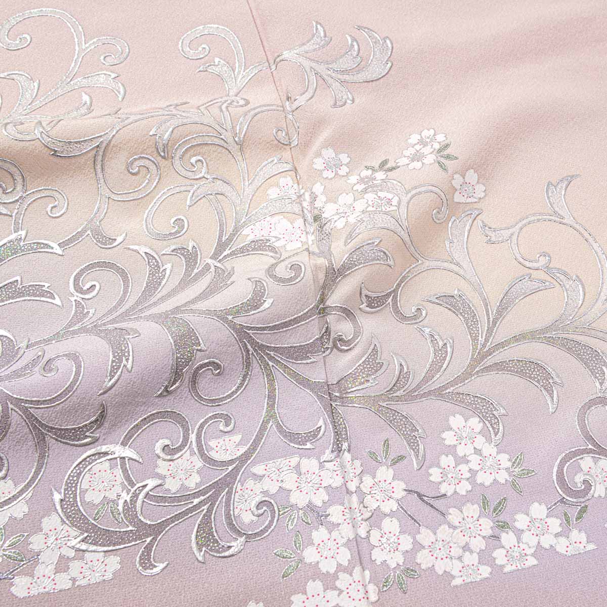 訪問着：H1351 桂由美 桜鼠 蔦に桜| 訪問着レンタル │ 京都着物