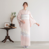 訪問着　黒　松竹　桜　ちりめん 訪問着 黒 松竹 桜 ちりめん