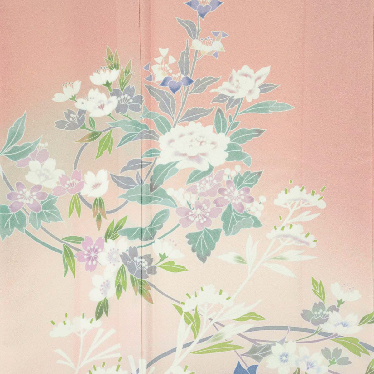 訪問着：H1418 サーモンピンク×薄紫 桜に牡丹| 訪問着レンタル │ 京都