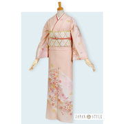 こ*さ様 激安！ピンク 花柄 訪問着のセットになります。 訪問着：H270 ジャパンスタイル ピンクぼかし 桜花結び文| 訪問着