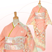 ☆正絹訪問着 袖に仕付け糸 椿、山茶花 サーモンピンク☆ M２０４ 1040611100_1024x1024.jpg?v=