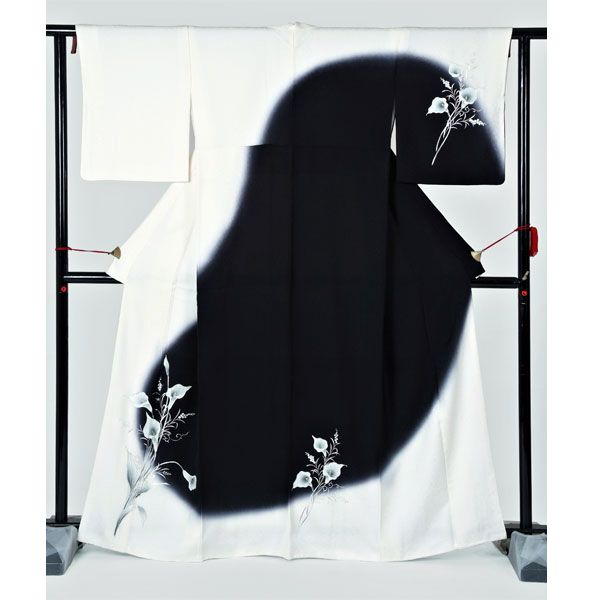 訪問着：H591 白黒 水芭蕉| 訪問着レンタル │ 京都着物レンタル夢館