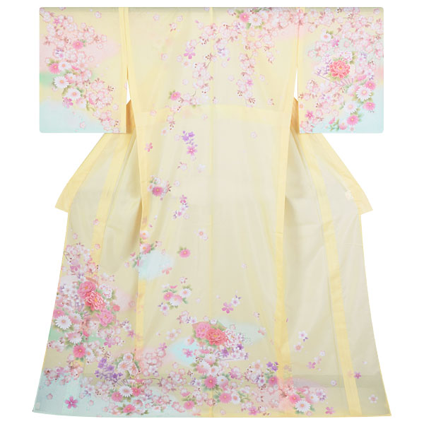 未着用　作家もの　訪問着　たたき染め　カラーの花　葉影　着物　052a p 未着用 作家もの 訪問着 たたき染め カラーの花 葉影 着物 052a p