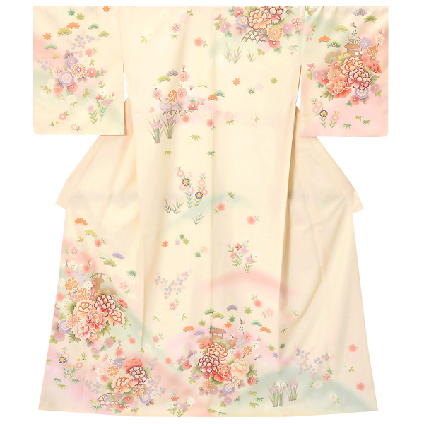 訪問着 【No.Z-332】紫・茶・洋花の蘇州刺繍 | 東京・銀座で着物