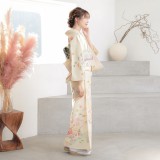 訪問着　フルセット　羽ばたく　鶴　桜　金彩　銀彩　地紙　晴れ晴れした　着物　P2 訪問着 フルセット 羽ばたく 鶴 桜 金彩 銀彩 地紙 晴れ晴れした 着物