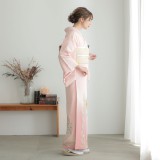 色留袖　ピンク　上品　鳥 色留袖：E177 ピンク 唐花鳳凰文| 色留袖レンタル │ 京都着物