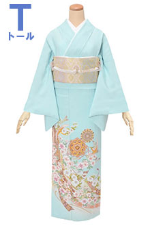 色留袖 季節の花々に鶴文様 ライトグリーンｘピンク色 パステル系 正絹 袷 落款入り 広衿 一つ紋 木瓜紋 フォーマル 仕立て上がり 身丈156cm 【キモノオフ野々市若松店】 色留袖：E235 黄緑 華紋に鶴と蔓帯| 色留袖レンタル │ 京都着物