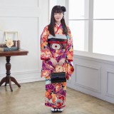 小・中学生振袖：A065 九重 紫 花扇(G682)(A382)│ 振袖レンタル