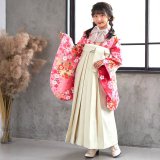 花柄袴　袴　165センチ　　女の子袴　小学生袴 小学生袴:A039 ピンク 桜に花紋(G639)│ 袴レンタル │ 京都着物