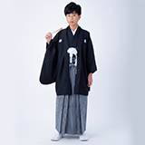 JY003-JY145 【ジュニア紋付袴】黒紋付×縞袴│ ジュニア紋付袴