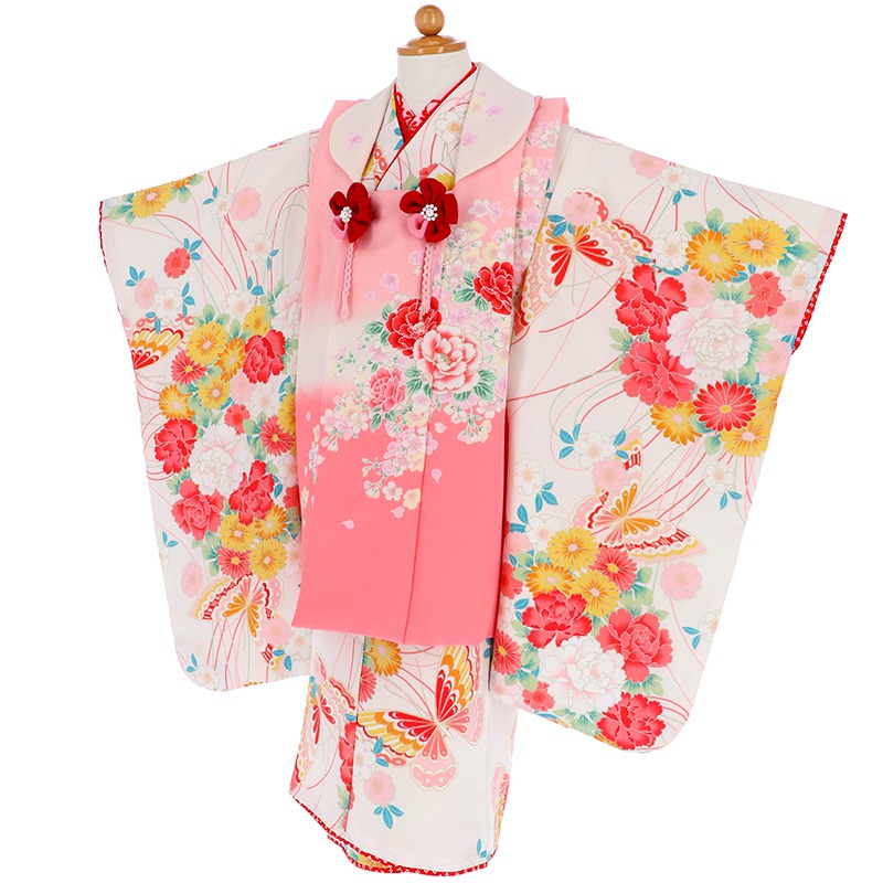 七五三被布 : ひさかたろまん K014 【三歳女児被布】白ピンク