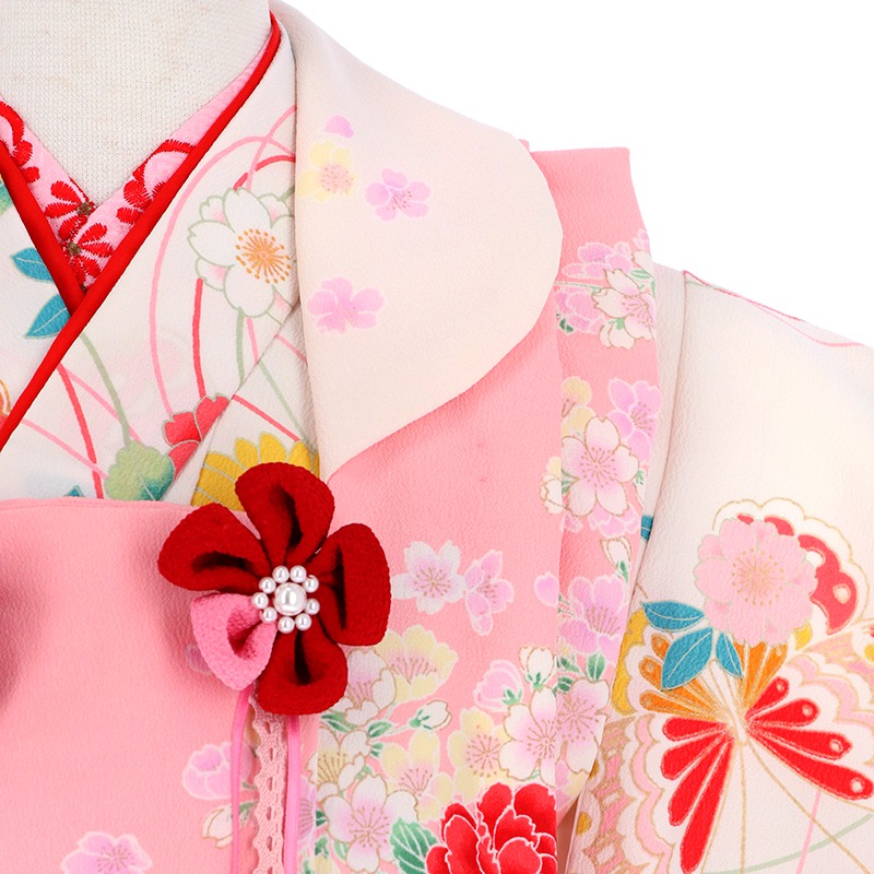 七五三被布 : ひさかたろまん K014 【三歳女児被布】白ピンク