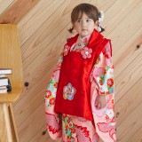 409ag66□七五三 二歳 女児 着物&被布 絞り染め 地紋 梅□状態良好 409ag66□七五三 二歳 女児 着物&被布 絞り染め 地紋 梅□状態良好