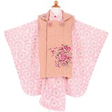 七五三被布 : JILL STUART K036 【三歳女児被布】ピンク 刺繍菫の花