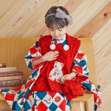 七五三被布 : モダンアンテナ K067 【三歳女児被布】赤白くま