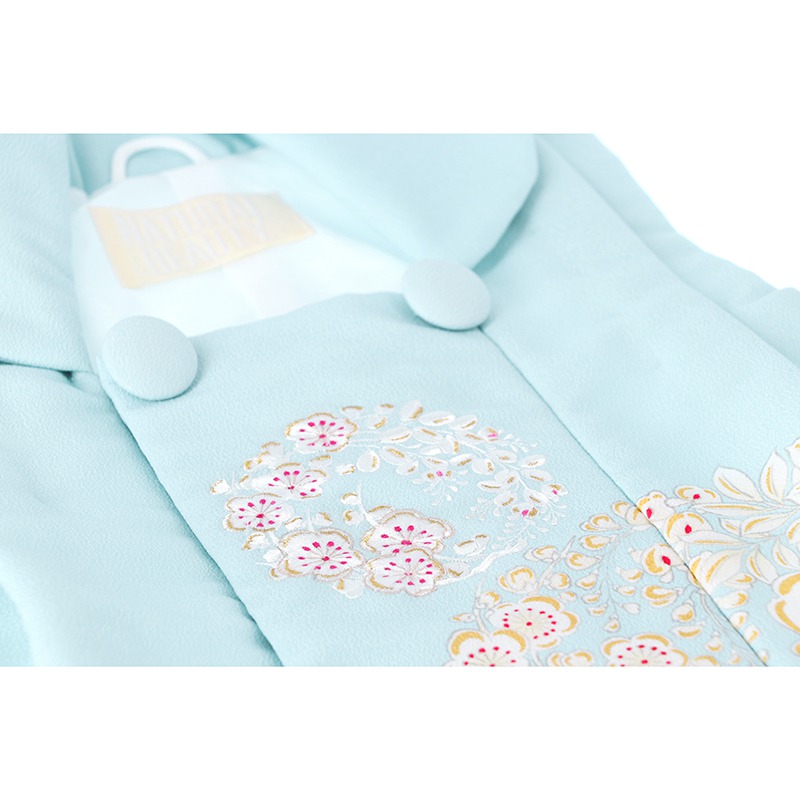 正絹総絞りお被布　巾着セット　亀甲 青海波に花丸紋模様 ベビーピンク×桃 正絹総絞りお被布 巾着セット 亀甲 青海波に花丸紋模様 ベビー