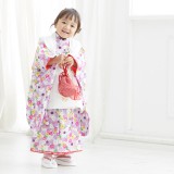 七五三被布 : KAGURA K083 【三歳女児被布】白×白 紫梅小紋(宅