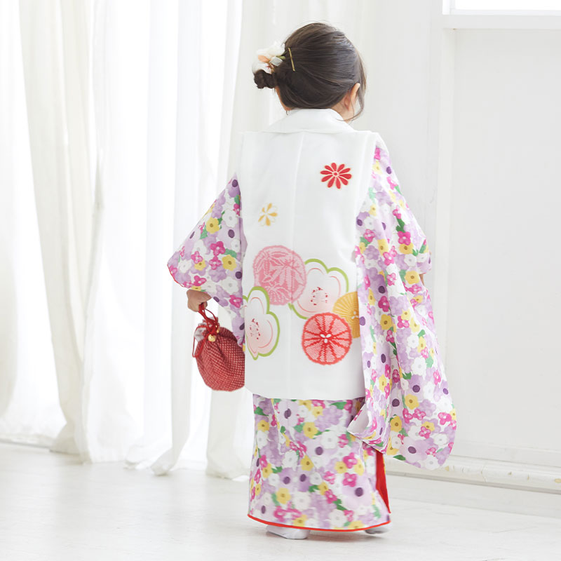 七五三　祝い着　小物 楽天市場】[高級 絹素材] 七五三 3歳 着物 被布セット 女の子