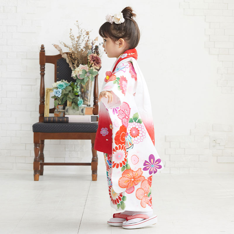 503ag11着物のみ□七五三 三歳 女児 着物&被布 金彩 梅 菊 □美品 503ag11着物のみ□七五三 三歳 女児 着物&被布 金彩 梅 菊 □美