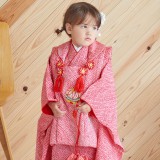 七五三被布 : K123 【三歳女児被布】【正絹】赤 総絞り手毬に桜