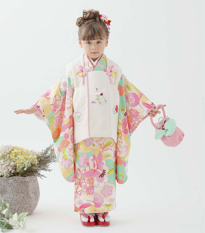 七五三 着物 3歳 女の子 被布セット 2021年新柄　 式部浪漫ブランドkagura   KG21ーAーPOL　販売 購入