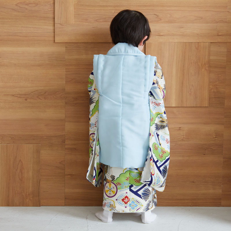 七五三被布 : K146 【三歳男児被布】水色鷹×クリーム松に鷹 | 七五三