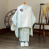 七五三３歳正絹柄入り縮緬中綿無しの被布（新品）ミルキーホワイト 七五三3歳正絹柄入り縮緬中綿無しの被布（新品）ミルキーホワイト