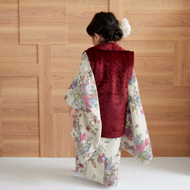 七五三　3歳　アンティーク　ベロア　被布 NISHIORI 【在庫処分】ベロア生地 七五三 被布コート セット 選べる4柄