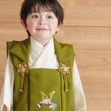 【再販♡】七五三　被布コートのみ　男の子　オリーブ　ハンドメイド 再販♡】七五三 被布コートのみ 男の子 オリーブ ハンドメイド