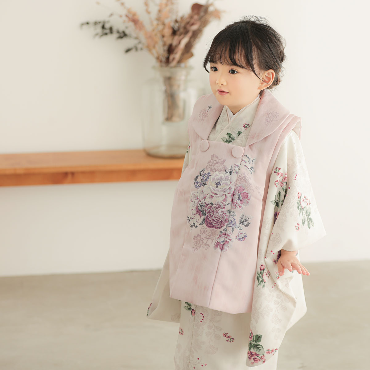 七五三被布 : JILL STUART K205 【三歳女児被布】ヴィンテージローズ