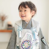 七五三 男児 3歳 正絹 被布コート 正絹 本絞り 七五三被布 : K208 【三歳男児被布】【正絹】総絞り グレー